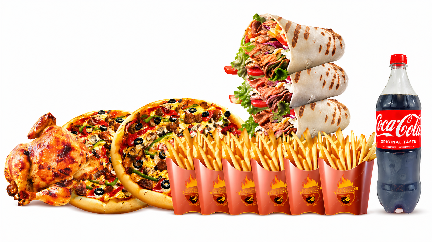 5 pizzas and kebab